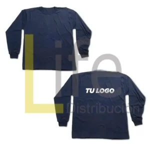 RT-PL-AZ/12 POLO AZUL MANGA LARGA CON LOGO ESPALDA X 12 UNID