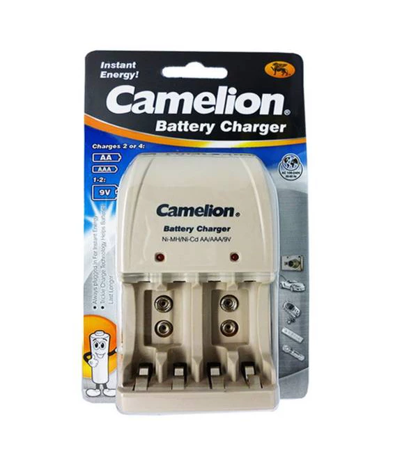 CARGADOR DE BATERÍAS CAMELION INCLUYE PILAS RECARGABLES 4XAA
